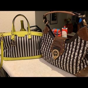 Bundle of two Henri Bendel Signature handbags